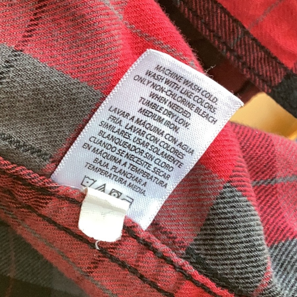 🫎 RED GRAY & BLACK Mens Shirt Button Down EPLVC Plaid Size XL UniSex ⚠️ - Picture 6 of 16